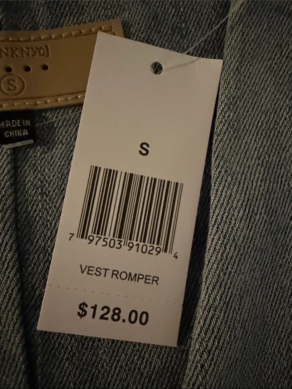 Blank NYC Light Blue Denim Button-Front Romper Dress